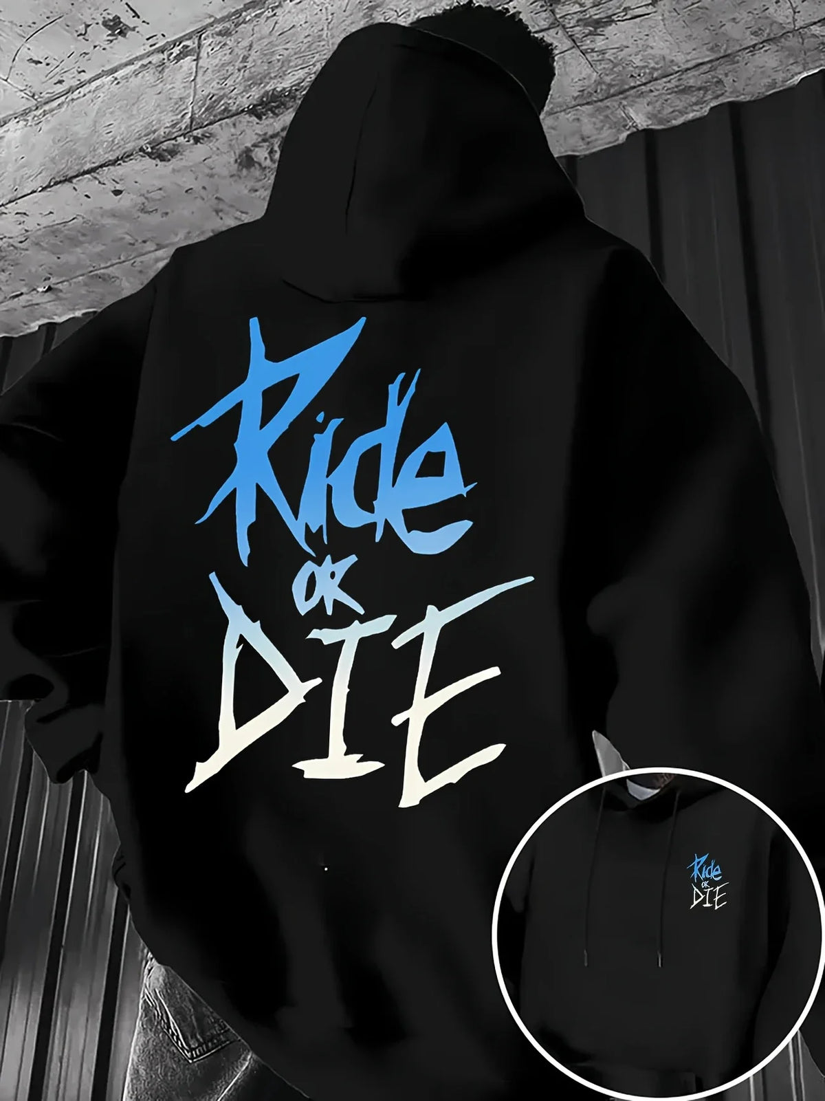 Ride or Die Graffiti Print Hoodie