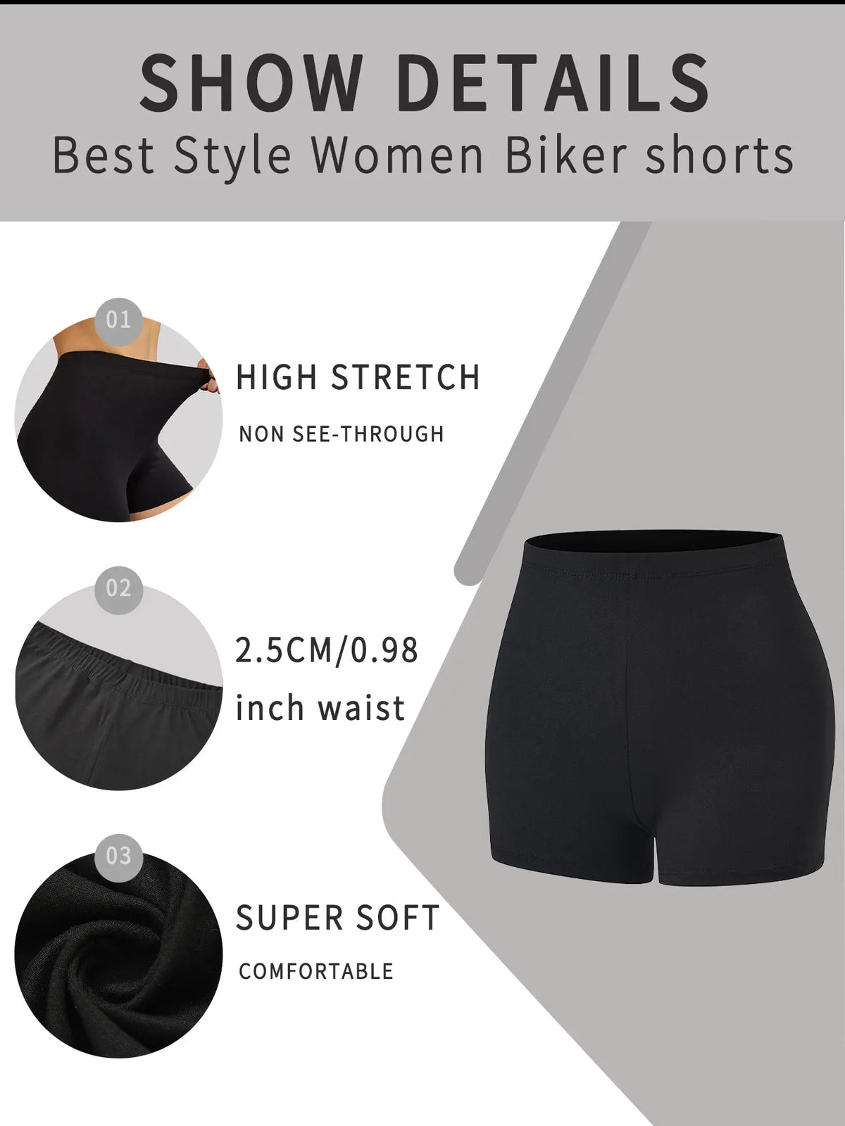 2 pack Women's Yoga Running Biker Shorts, Super Soft High Elasticity No See Through Workout Cycling Gym Fitness Activewear