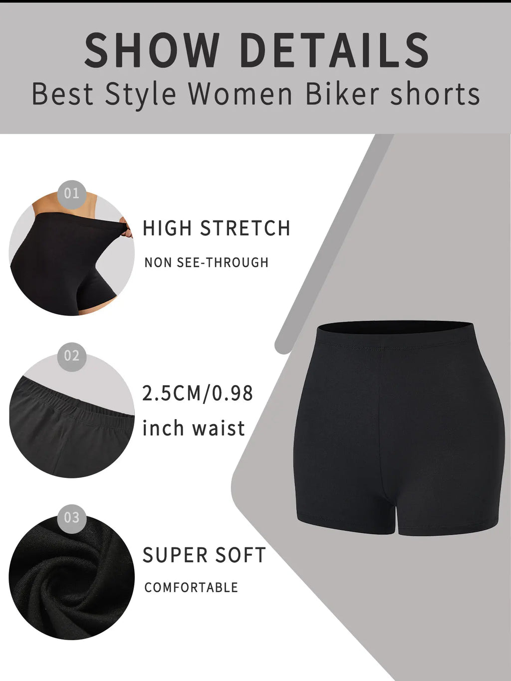 2 pack Women's Yoga Running Biker Shorts, Super Soft High Elasticity No See Through Workout Cycling Gym Fitness Activewear
