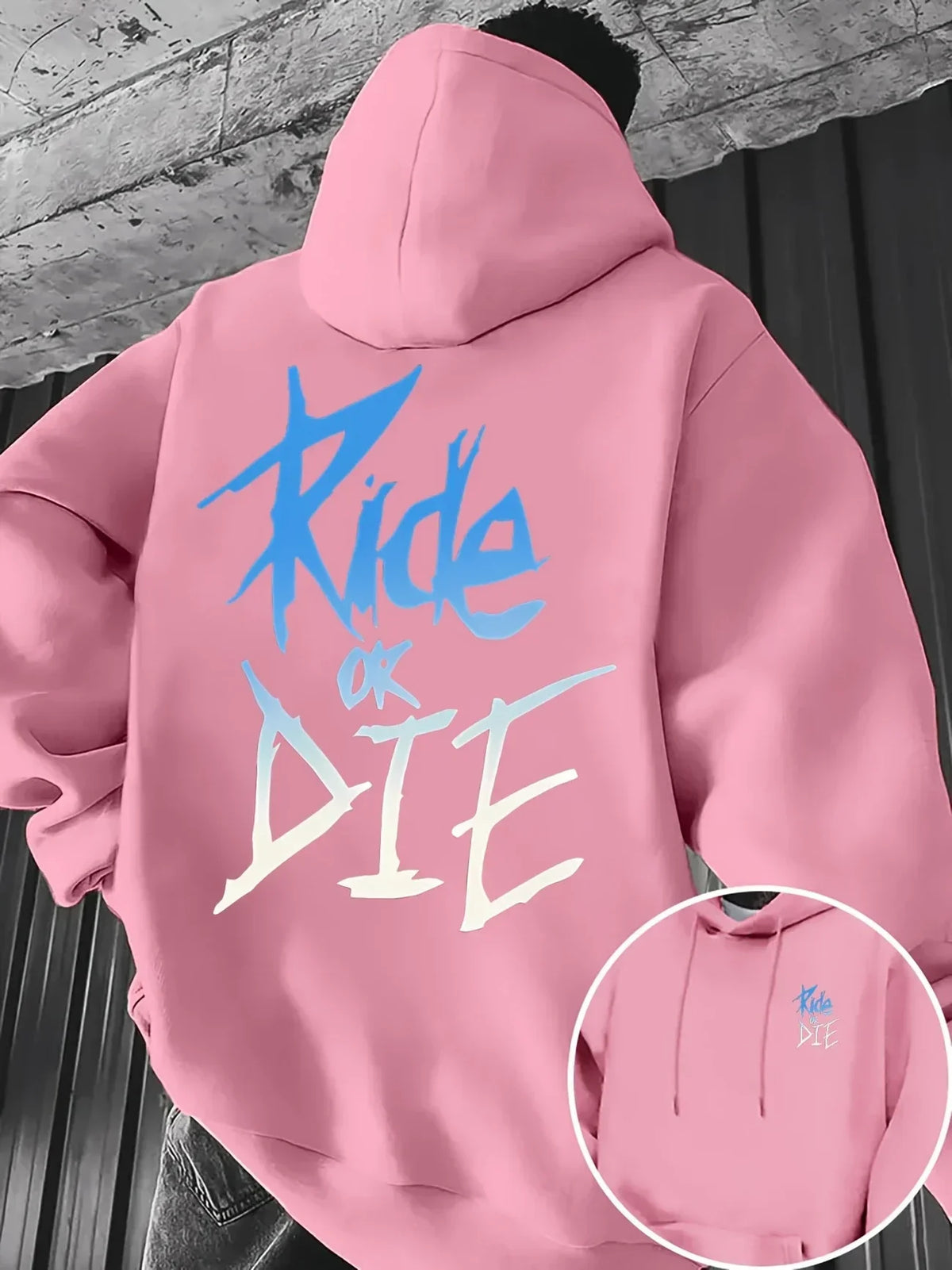 Ride or Die Graffiti Print Hoodie