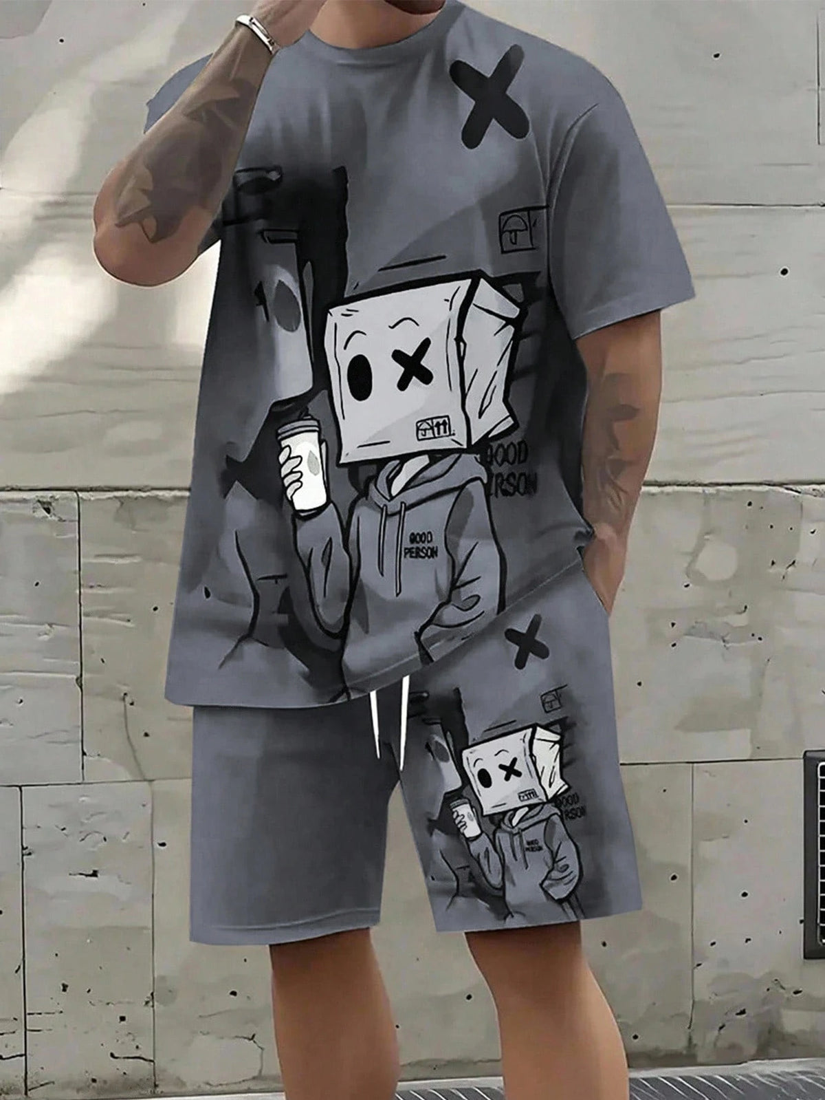 Men's Casual Loose Fit Two Piece Set