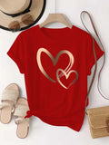 Women's Fashion Heart Printed T-shirt