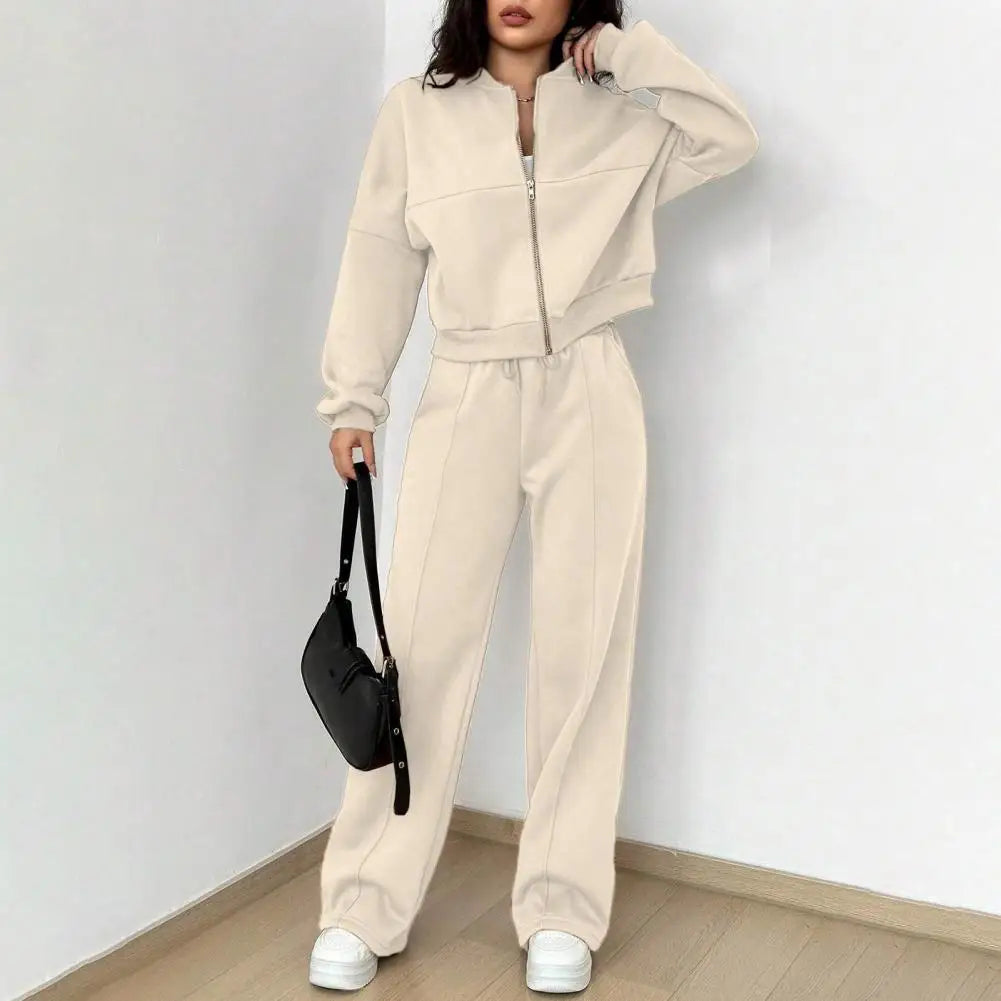 Women's 2 Piece Outfit Casual Zip Up Tracksuit
