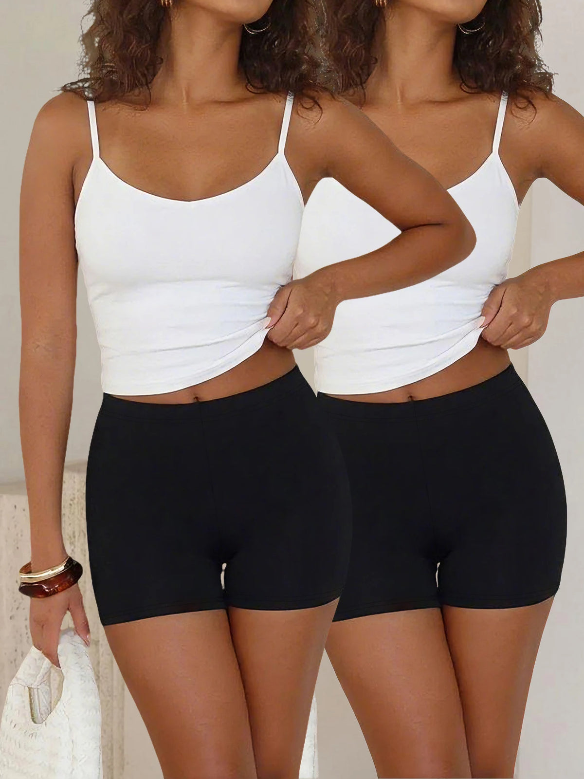 2 pack Women's Yoga Running Biker Shorts, Super Soft High Elasticity No See Through Workout Cycling Gym Fitness Activewear