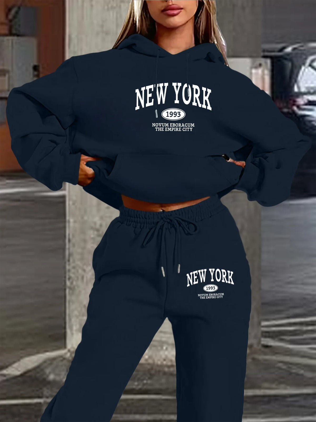 New York Print Two piece Set Women's Casual Fashion