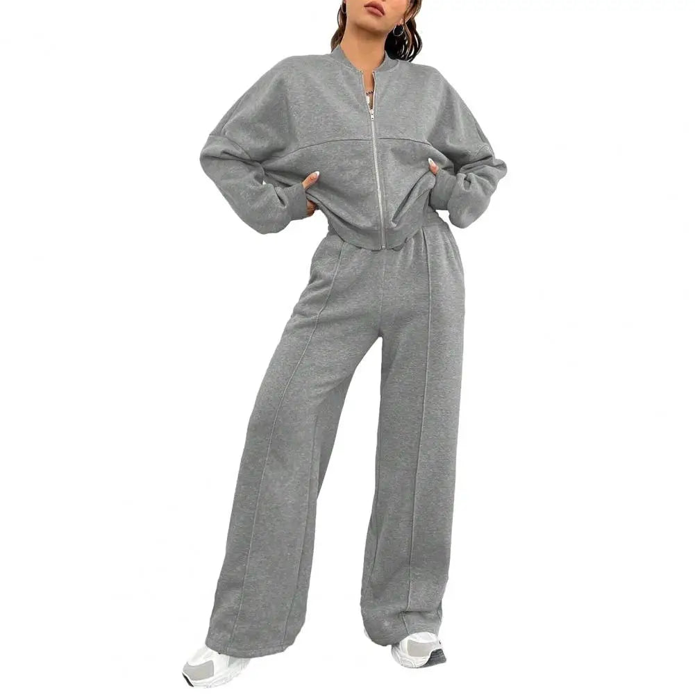 Women's 2 Piece Outfit Casual Zip Up Tracksuit