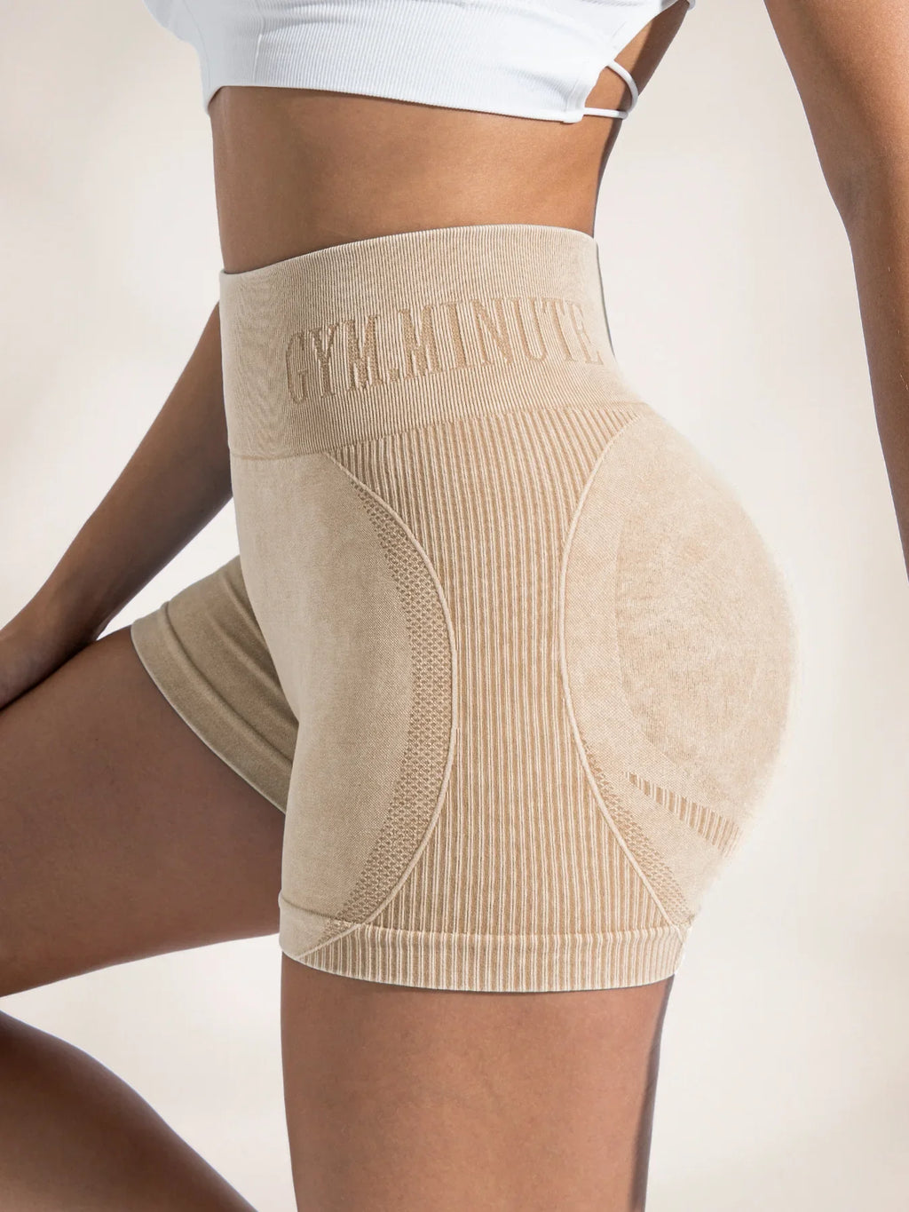 Women Sand Wash High Waist Tummy Control Butt Lifting High Stretch Slim Yoga Shorts Wear Outside Run Gym Workout Sports Pants