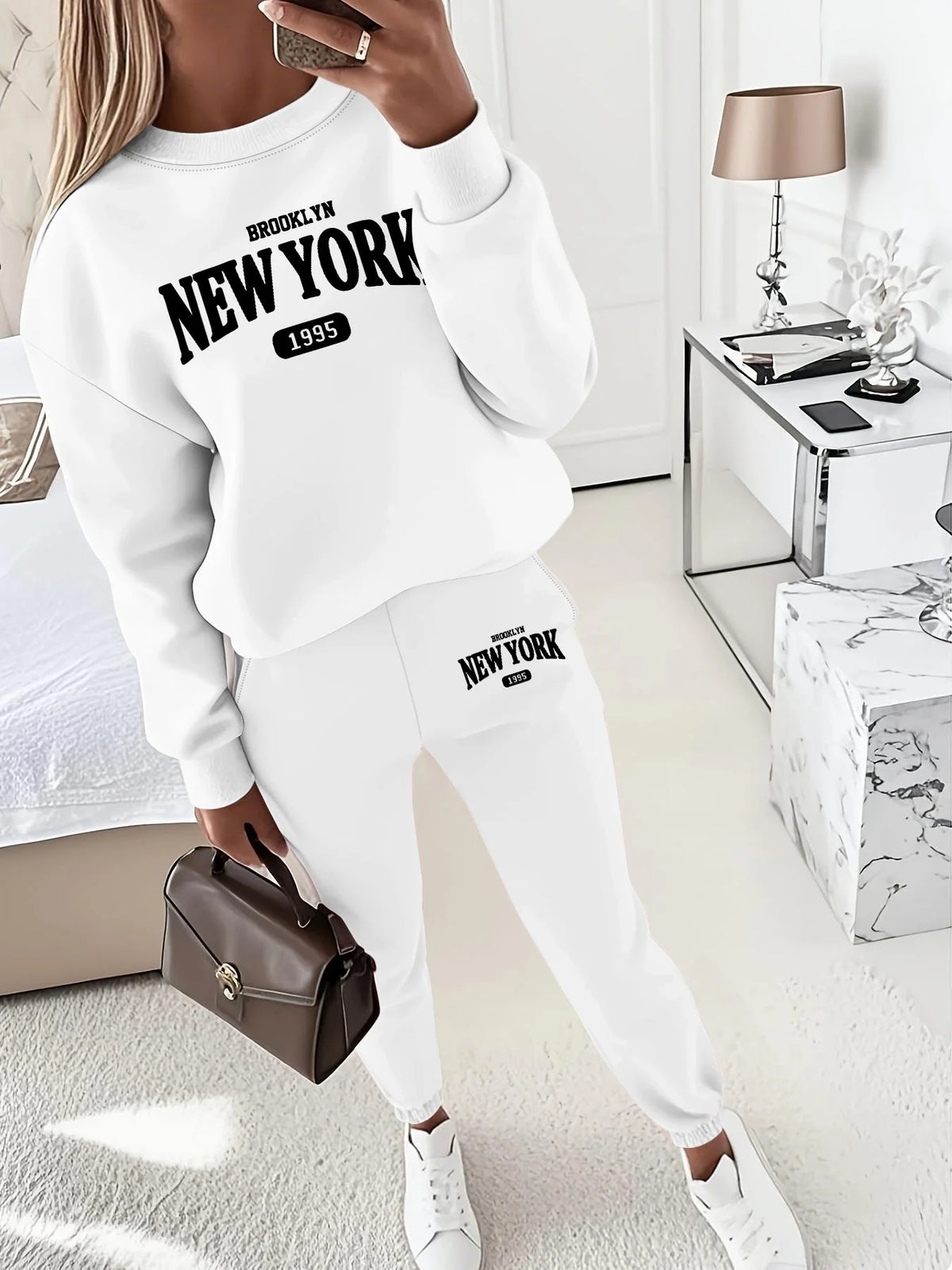 New York Print Two piece Set Women's Casual Fashion