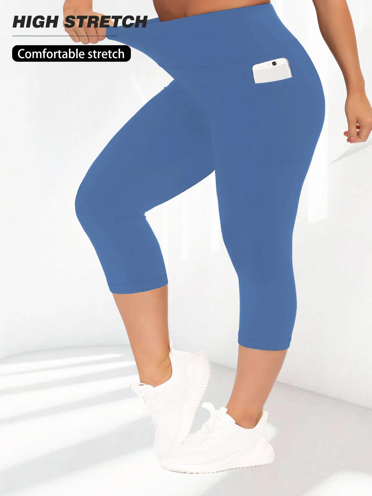 Women's Plus Size High-Waisted Leggings with Side Pockets