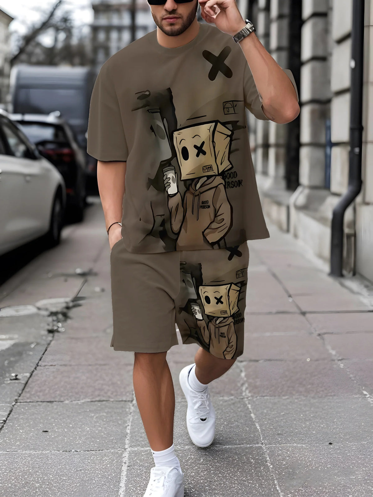 Men's Casual Loose Fit Two Piece Set