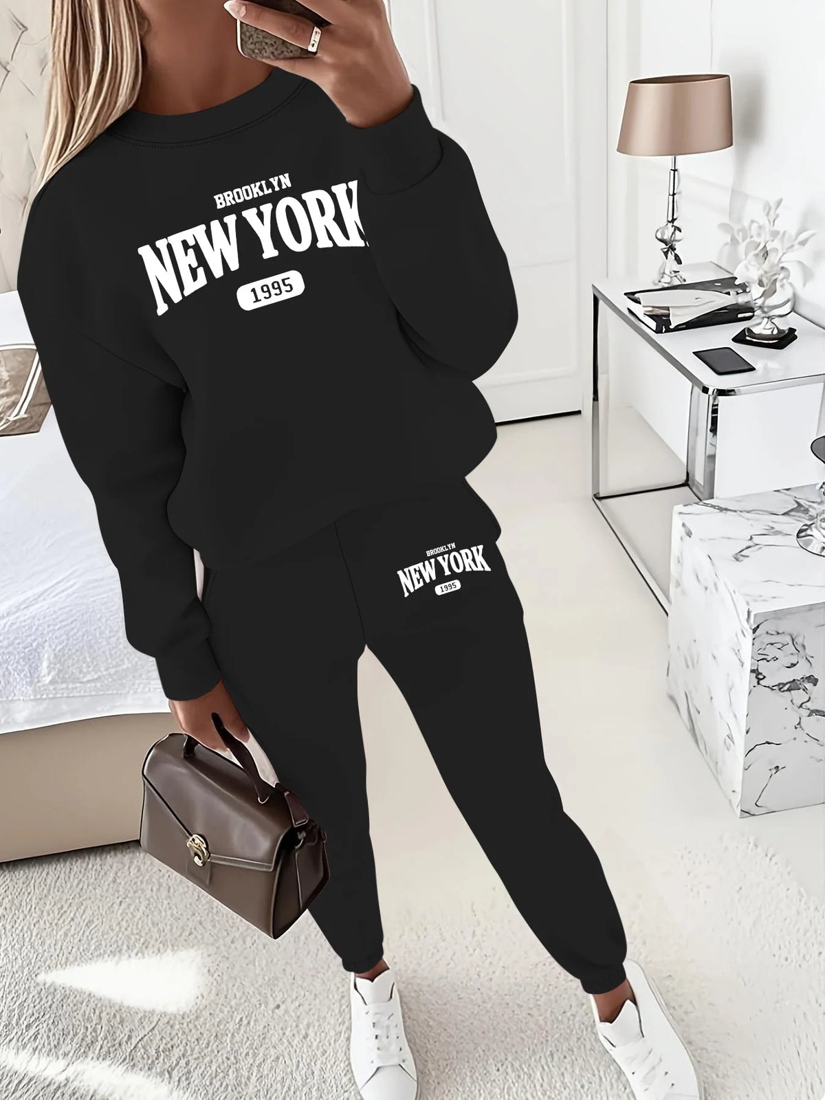 New York Print Two piece Set Women's Casual Fashion