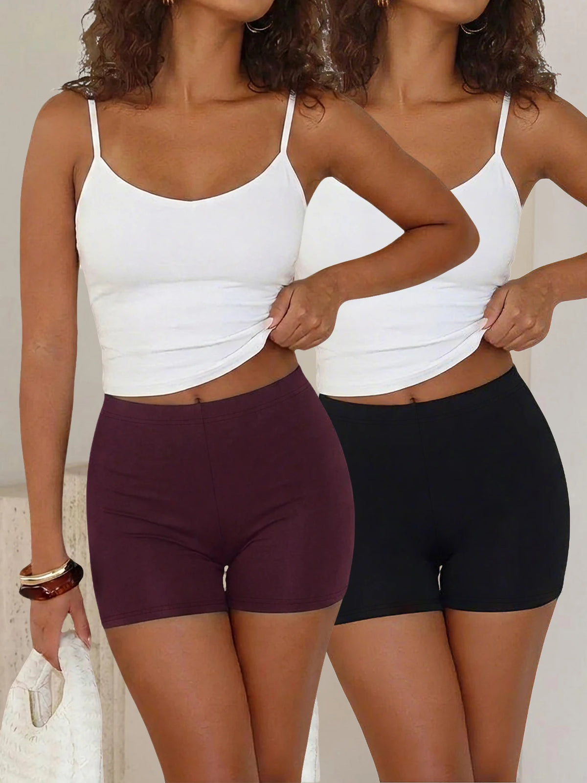 2 pack Women's Yoga Running Biker Shorts, Super Soft High Elasticity No See Through Workout Cycling Gym Fitness Activewear