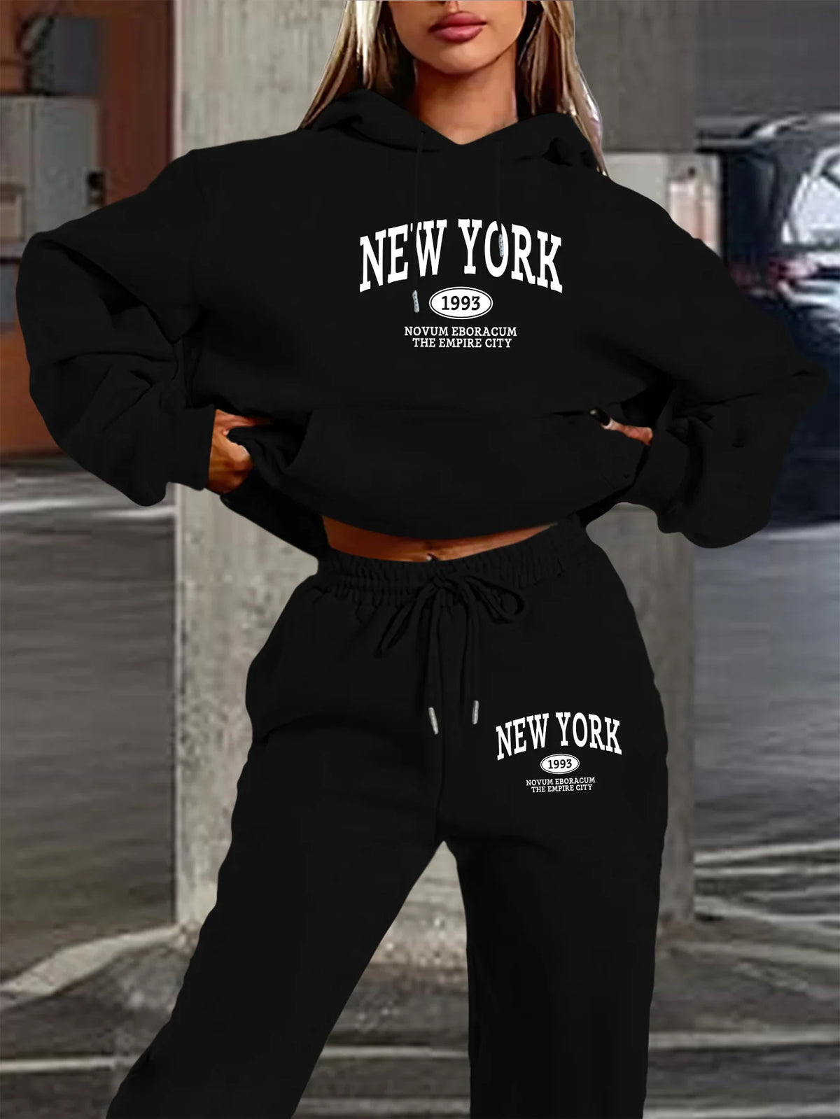 New York Print Two piece Set Women's Casual Fashion