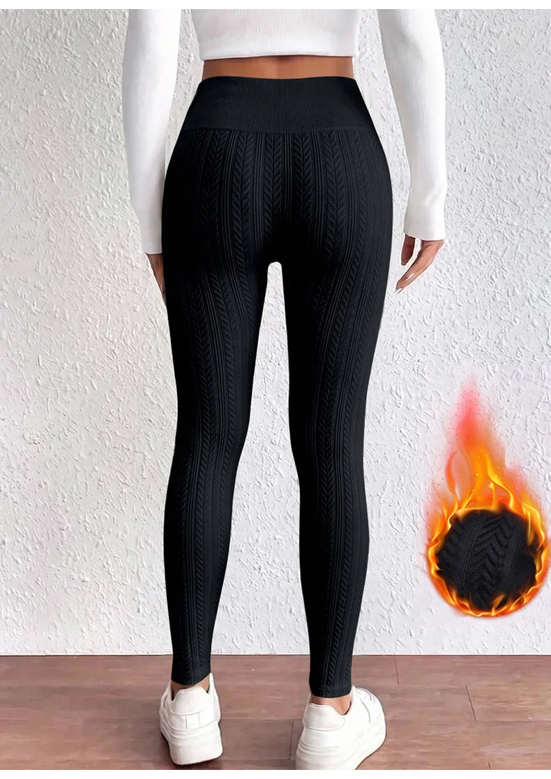 Fleece Lined Thermal Seamless Leggings Women Autumn Winter High Waist Hip Lifting Pants Outdoor Sports Yoga Running Fitness Wear