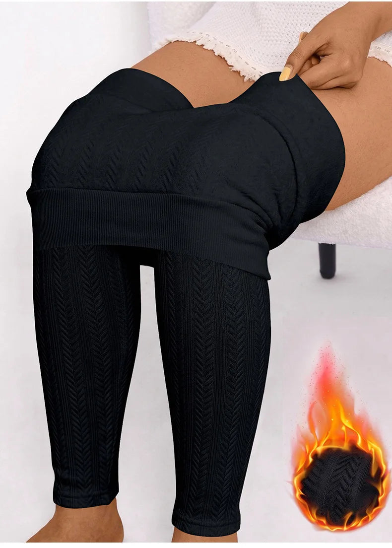 Fleece Lined Thermal Seamless Leggings Women Autumn Winter High Waist Hip Lifting Pants Outdoor Sports Yoga Running Fitness Wear