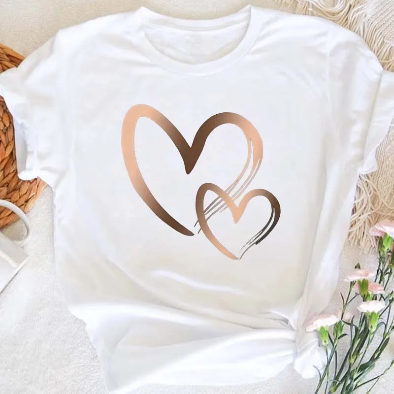 Women's Fashion Heart Printed T-shirt