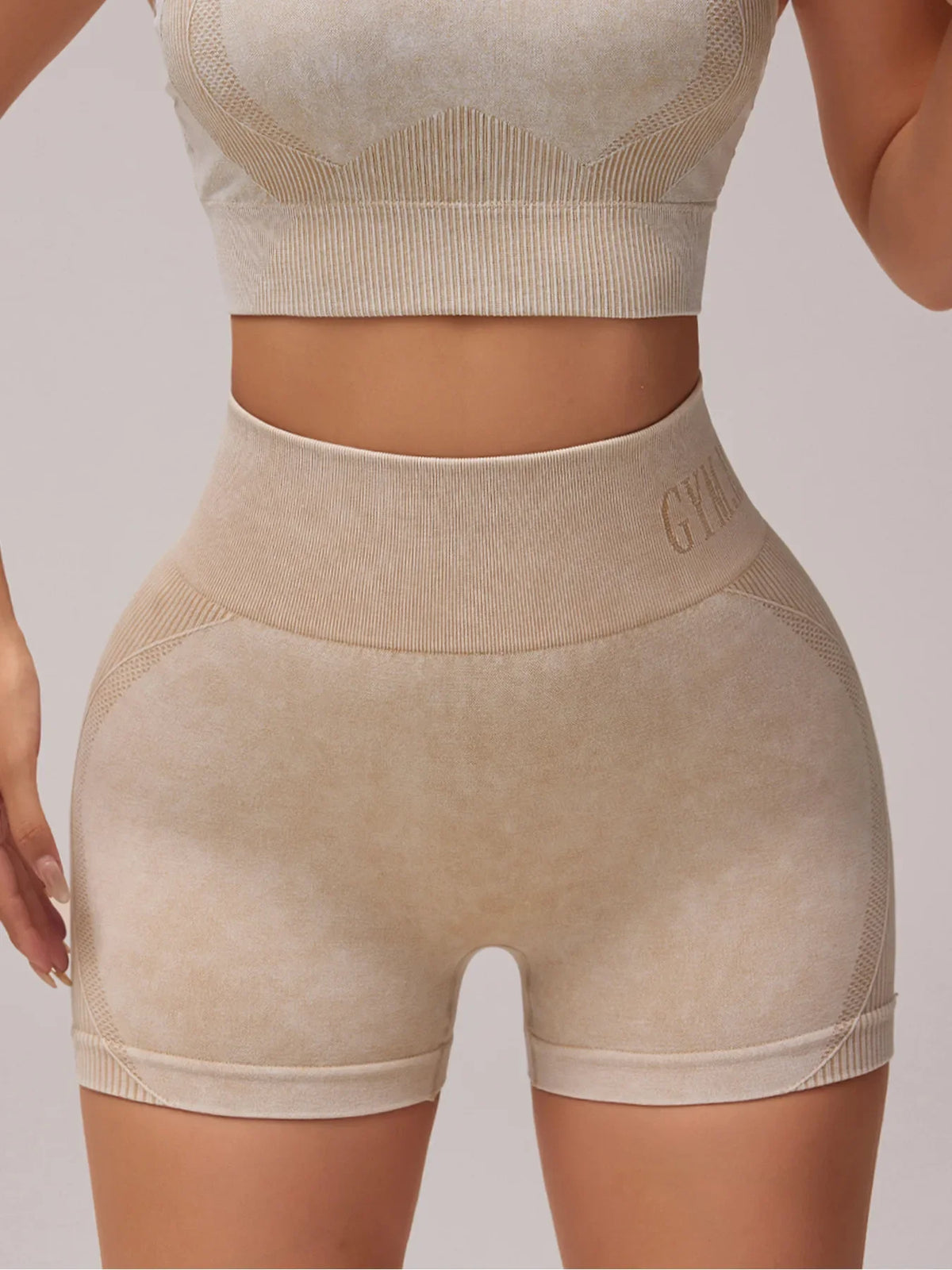 Women Sand Wash High Waist Tummy Control Butt Lifting High Stretch Slim Yoga Shorts Wear Outside Run Gym Workout Sports Pants