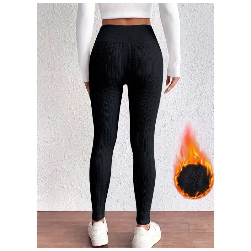 Fleece Lined Thermal Seamless Leggings Women Autumn Winter High Waist Hip Lifting Pants Outdoor Sports Yoga Running Fitness Wear