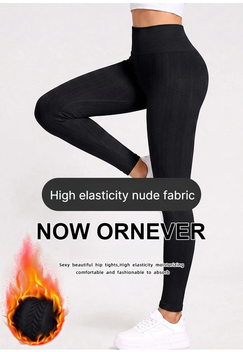 Fleece Lined Thermal Seamless Leggings Women Autumn Winter High Waist Hip Lifting Pants Outdoor Sports Yoga Running Fitness Wear