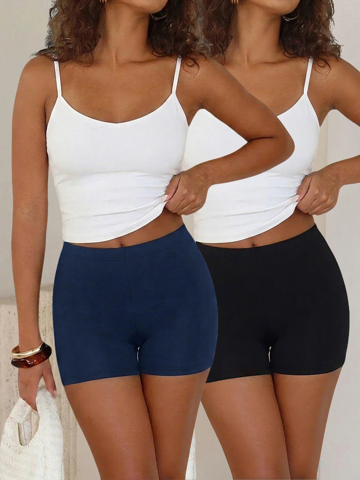 2 pack Women's Yoga Running Biker Shorts, Super Soft High Elasticity No See Through Workout Cycling Gym Fitness Activewear
