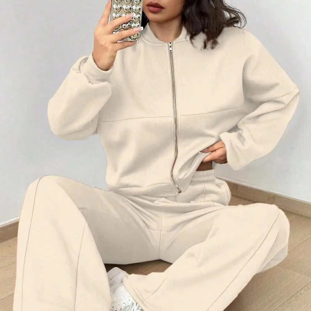 Women's 2 Piece Outfit Casual Zip Up Tracksuit