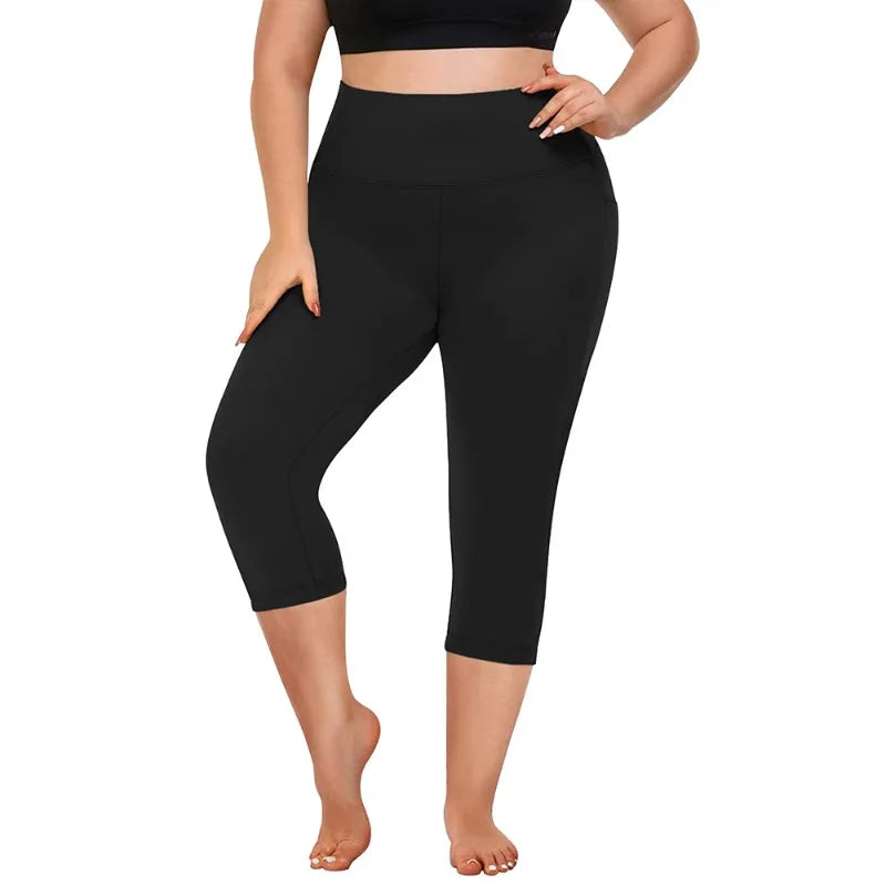 Women's Plus Size High-Waisted Leggings with Side Pockets