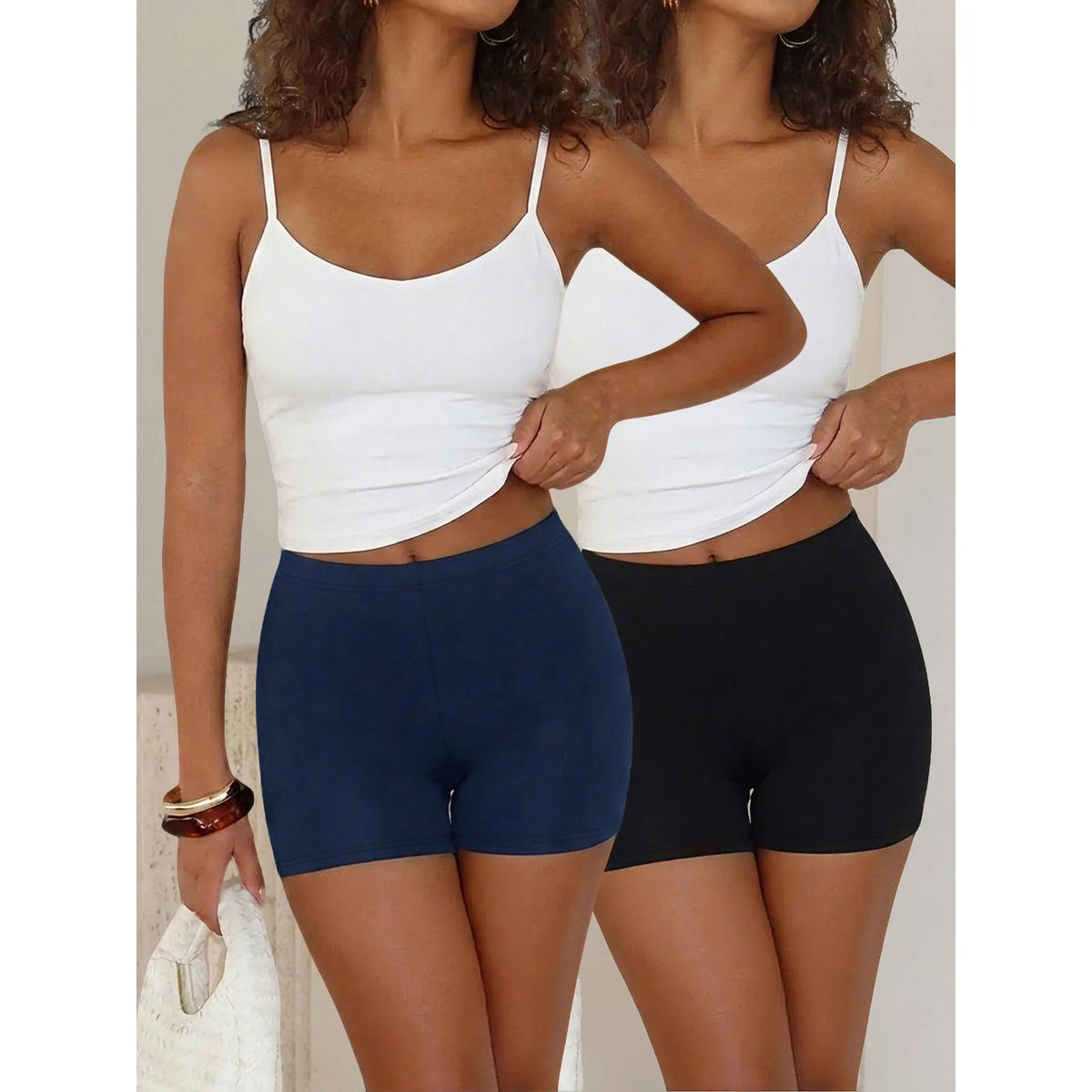 2 pack Women's Yoga Running Biker Shorts, Super Soft High Elasticity No See Through Workout Cycling Gym Fitness Activewear