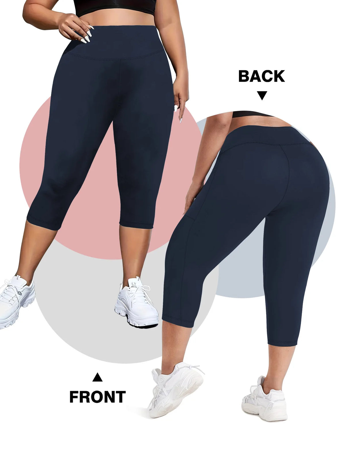 Women's Plus Size High-Waisted Leggings with Side Pockets