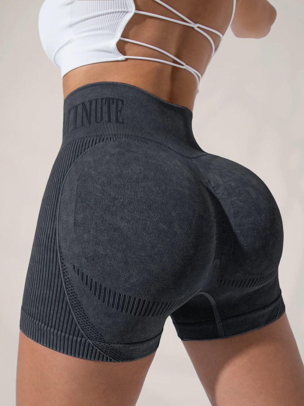 Women Sand Wash High Waist Tummy Control Butt Lifting High Stretch Slim Yoga Shorts Wear Outside Run Gym Workout Sports Pants