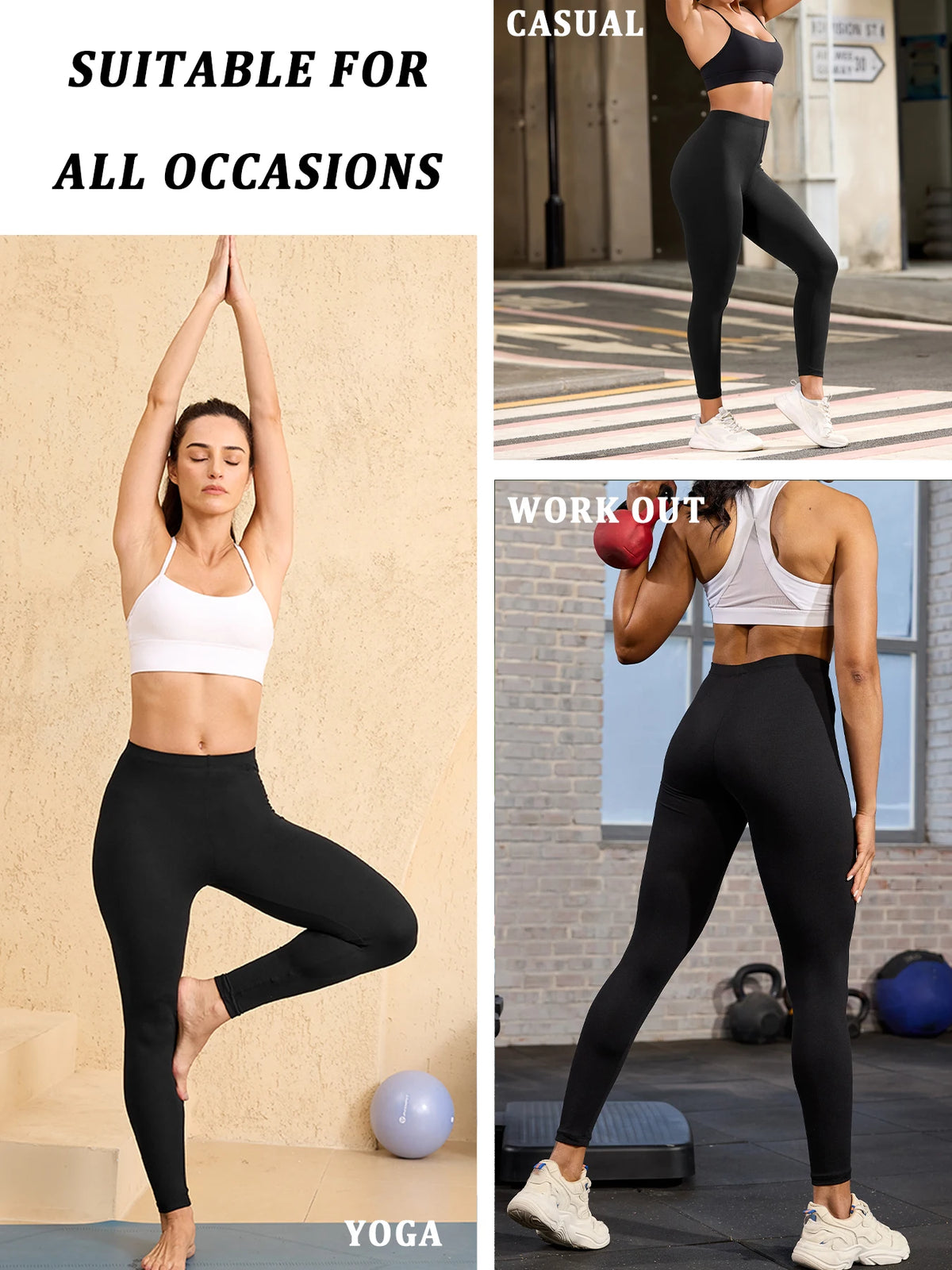 Women's Super Soft Leggings High Elasticity No See Through Workout Yoga Running Athletic Leggings