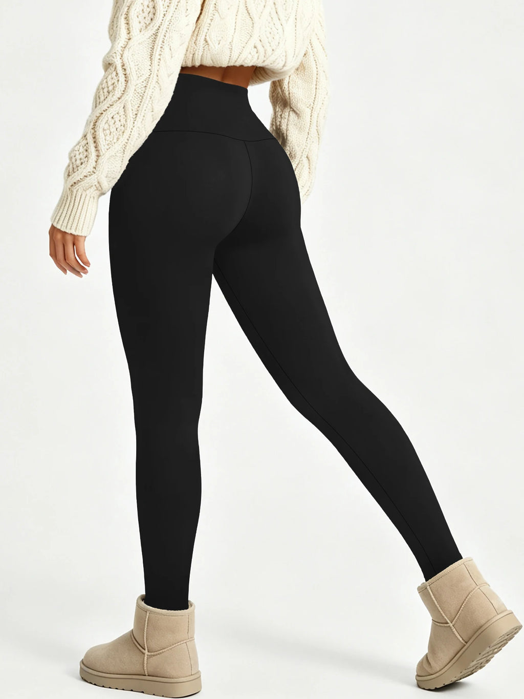 High Waisted Fleece-Lined Leggings for Women Thick Soft Tummy Control Workout Running Yoga Thermal Warm Pants for Cold Winter