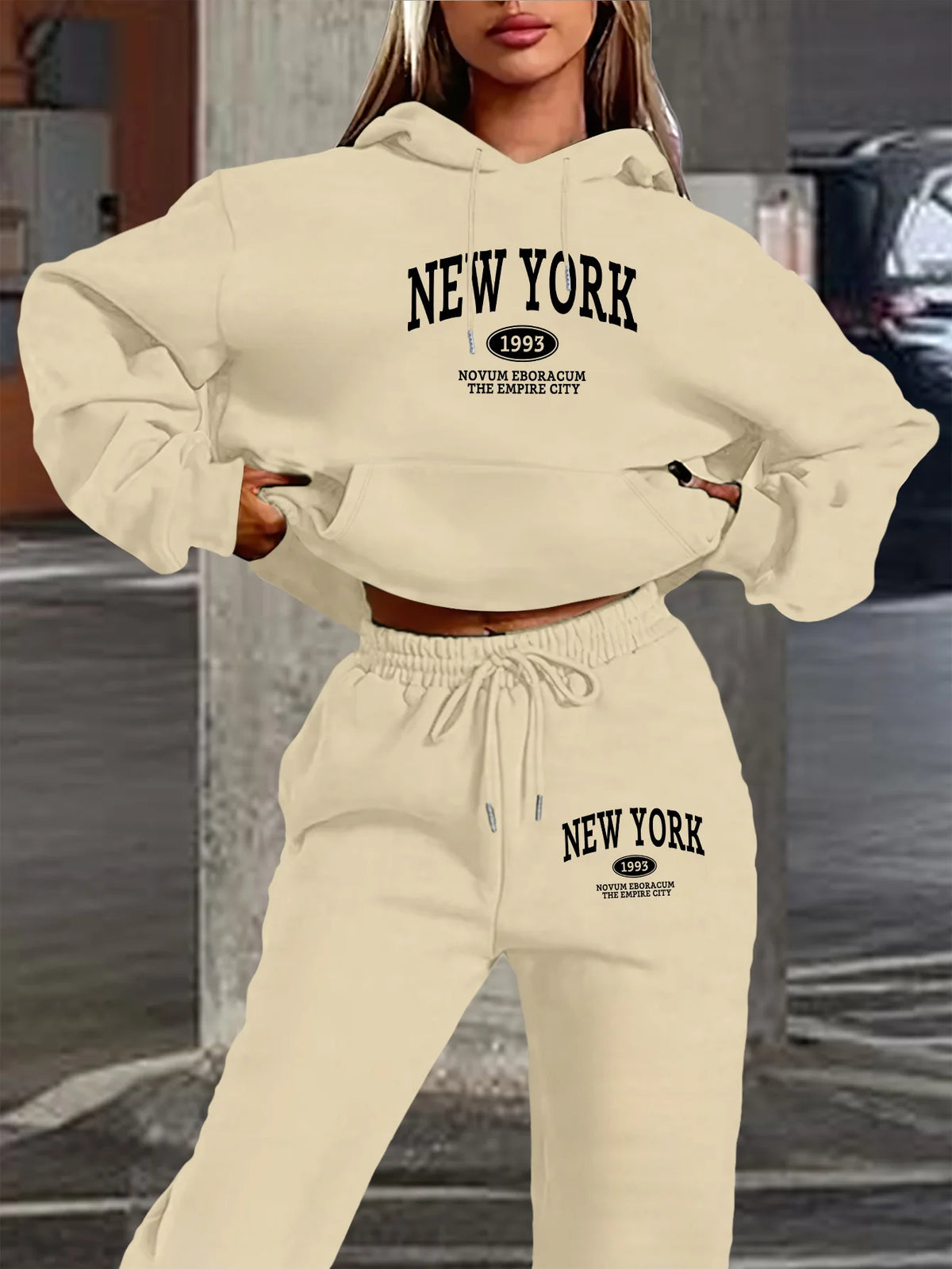 New York Print Two piece Set Women's Casual Fashion