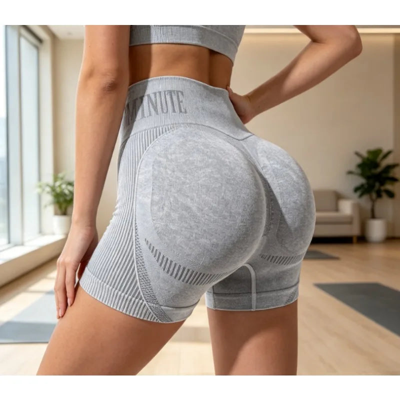 Women Sand Wash High Waist Tummy Control Butt Lifting High Stretch Slim Yoga Shorts Wear Outside Run Gym Workout Sports Pants