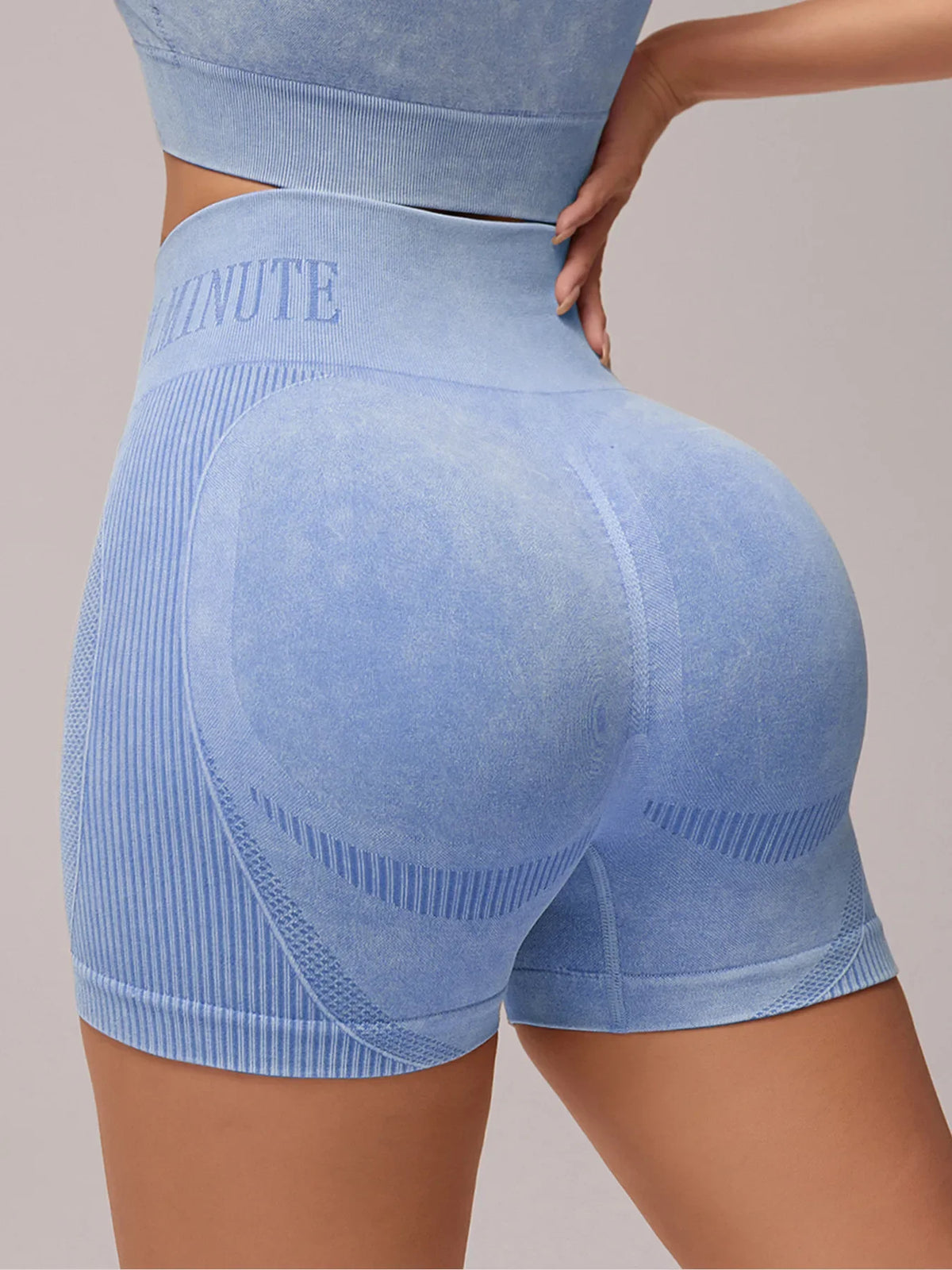 Women Sand Wash High Waist Tummy Control Butt Lifting High Stretch Slim Yoga Shorts Wear Outside Run Gym Workout Sports Pants