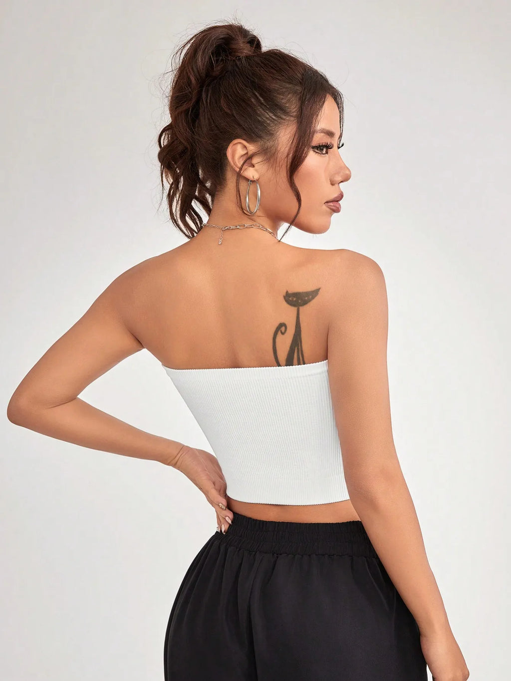 3 Pack Women Ribbed Strapless Tube Top No Padded Sleeveless Crop Bandeau Slim Fit Basic Summer Tank Vest
