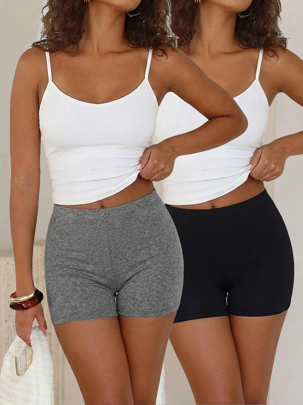 2 pack Women's Yoga Running Biker Shorts, Super Soft High Elasticity No See Through Workout Cycling Gym Fitness Activewear