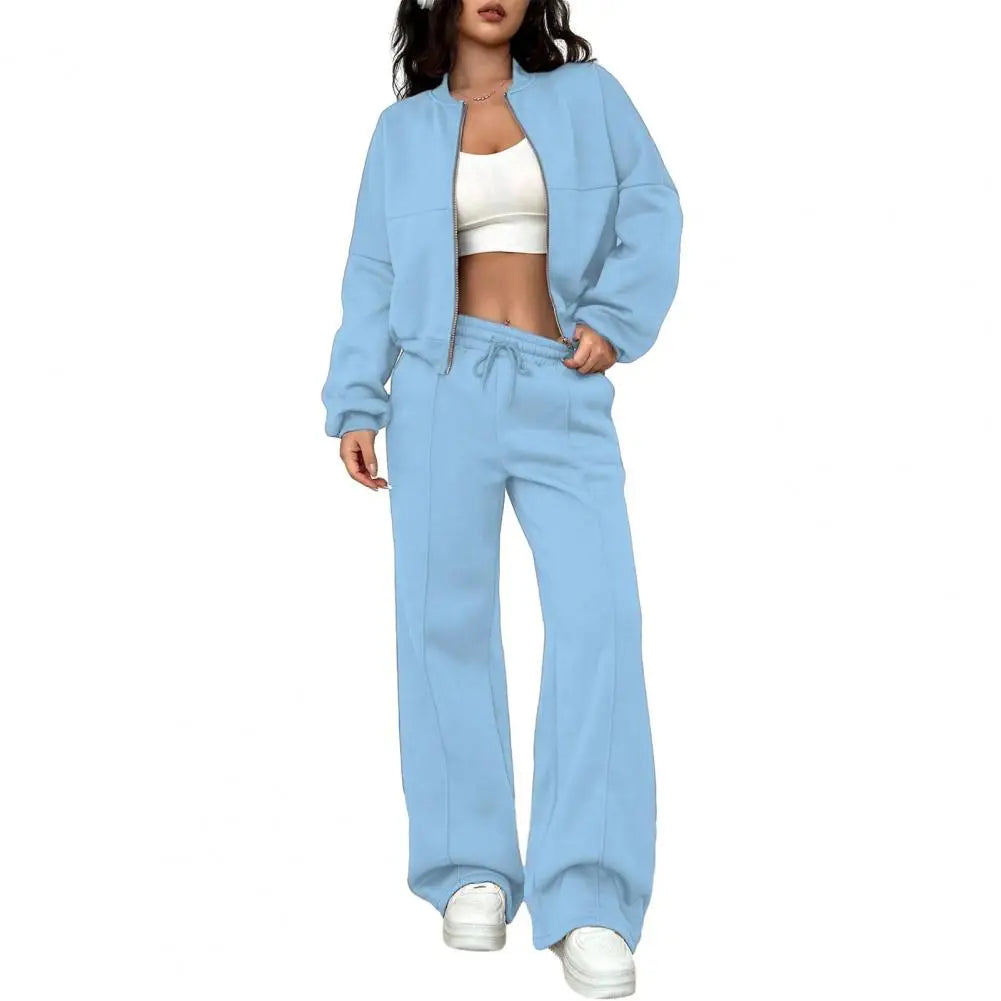 Women's 2 Piece Outfit Casual Zip Up Tracksuit