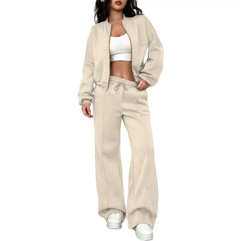 Women's 2 Piece Outfit Casual Zip Up Tracksuit