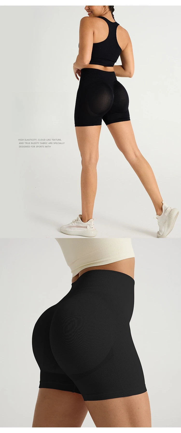 Tight Yoga Shorts with A High Waist Sexy and Perky Buttocks Worn Externally Running Shorts Sports and Fitness Three Quarter Pants