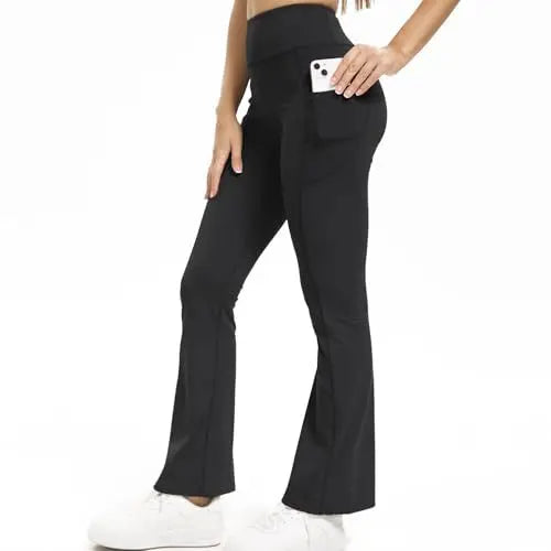Micro Flared Side Pockets High Waisted Hip Lifting Yoga External Wear Abdominal Compression Naked Feeling Running Fitness Pants