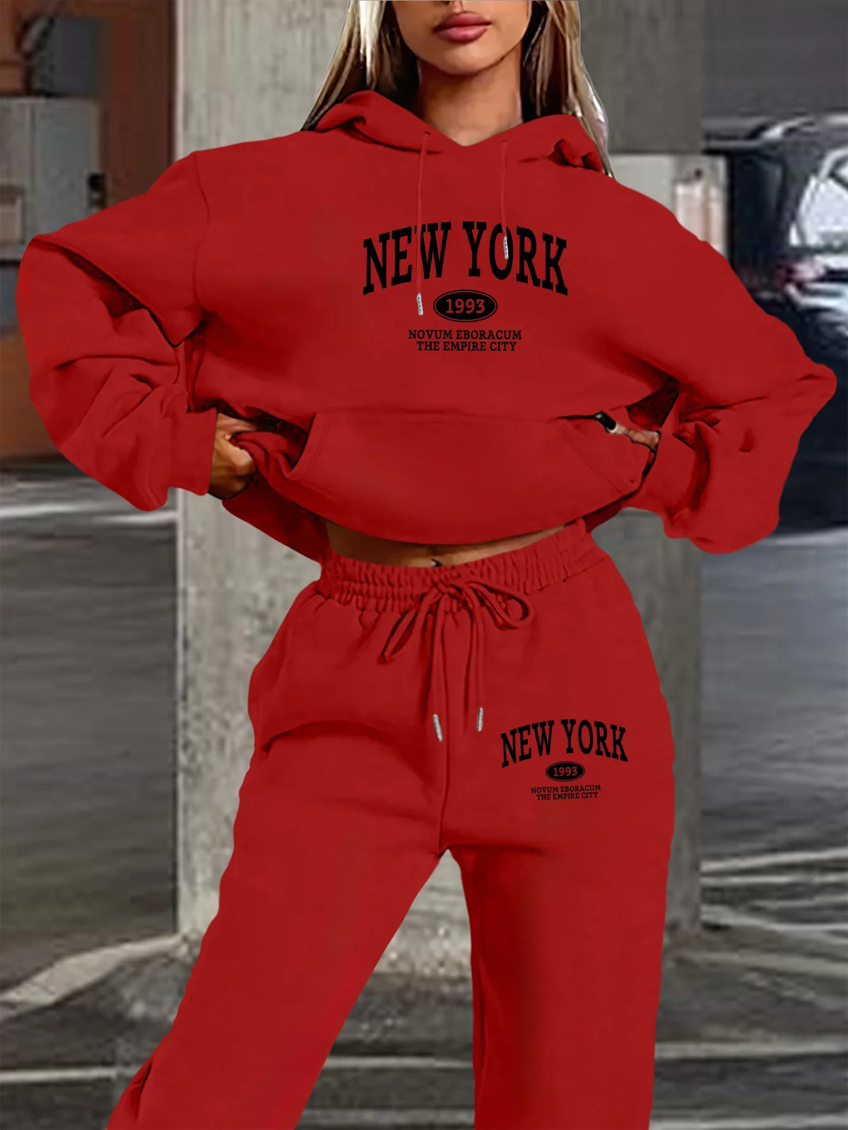 New York Print Two piece Set Women's Casual Fashion