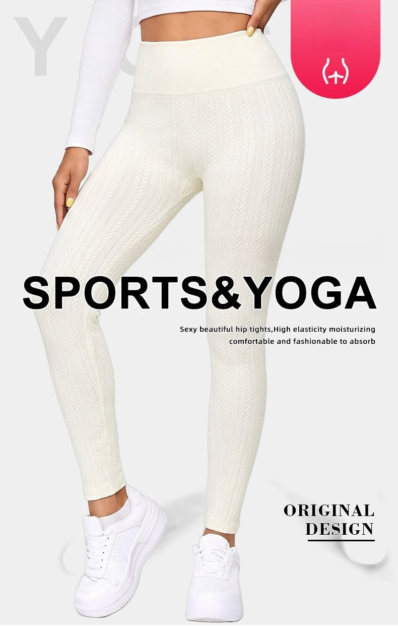 Fleece Lined Thermal Seamless Leggings Women Autumn Winter High Waist Hip Lifting Pants Outdoor Sports Yoga Running Fitness Wear
