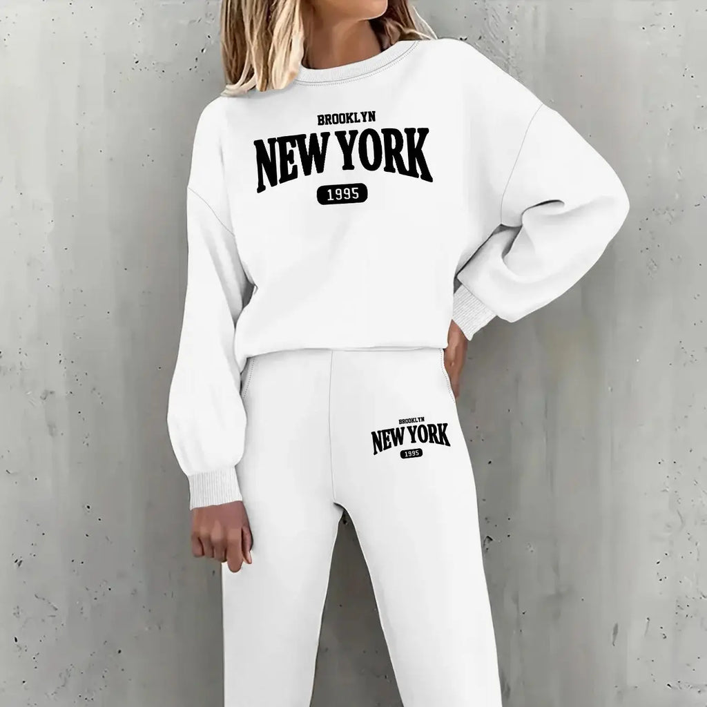 New York Print Two piece Set Women's Casual Fashion