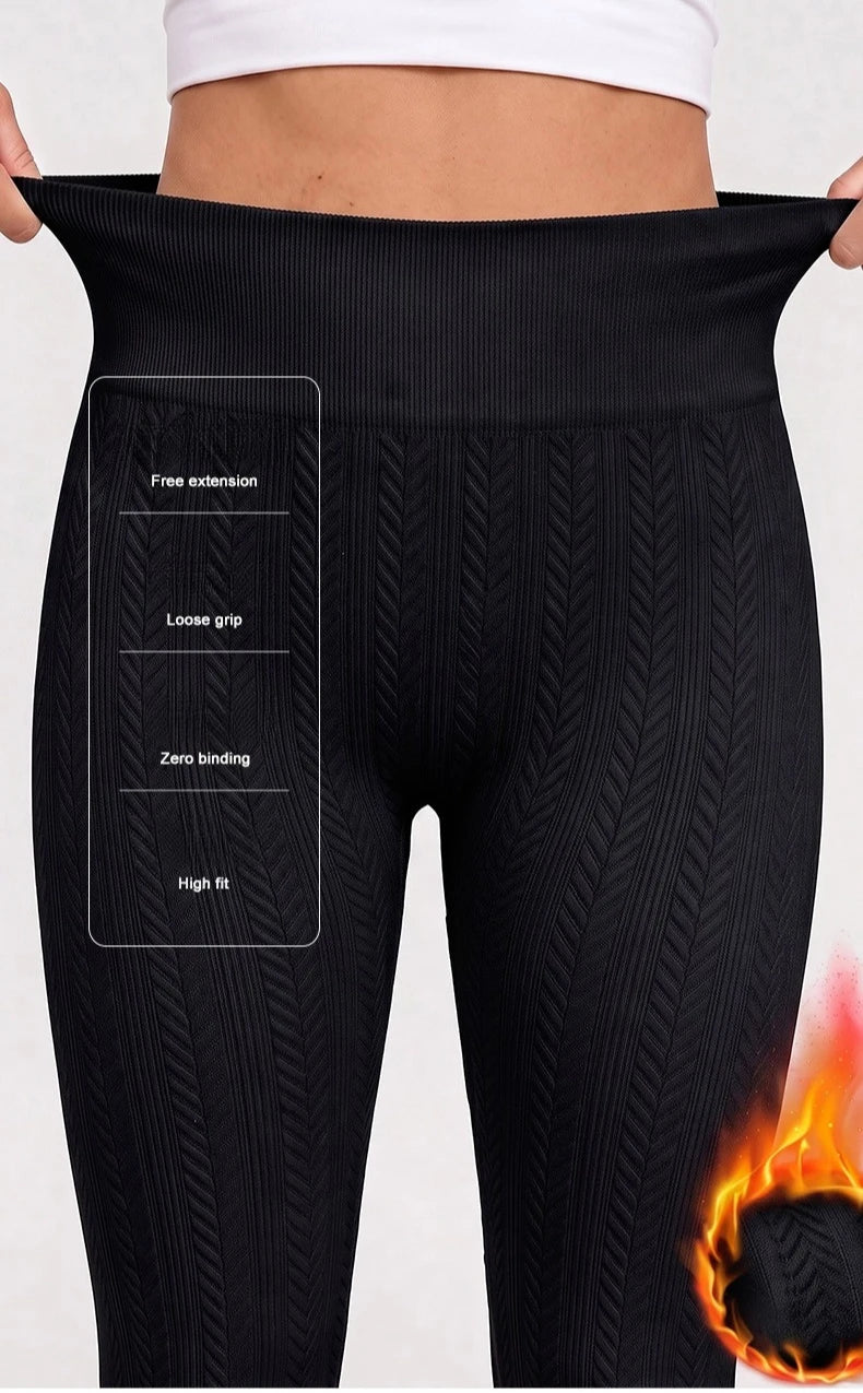 Fleece Lined Thermal Seamless Leggings Women Autumn Winter High Waist Hip Lifting Pants Outdoor Sports Yoga Running Fitness Wear