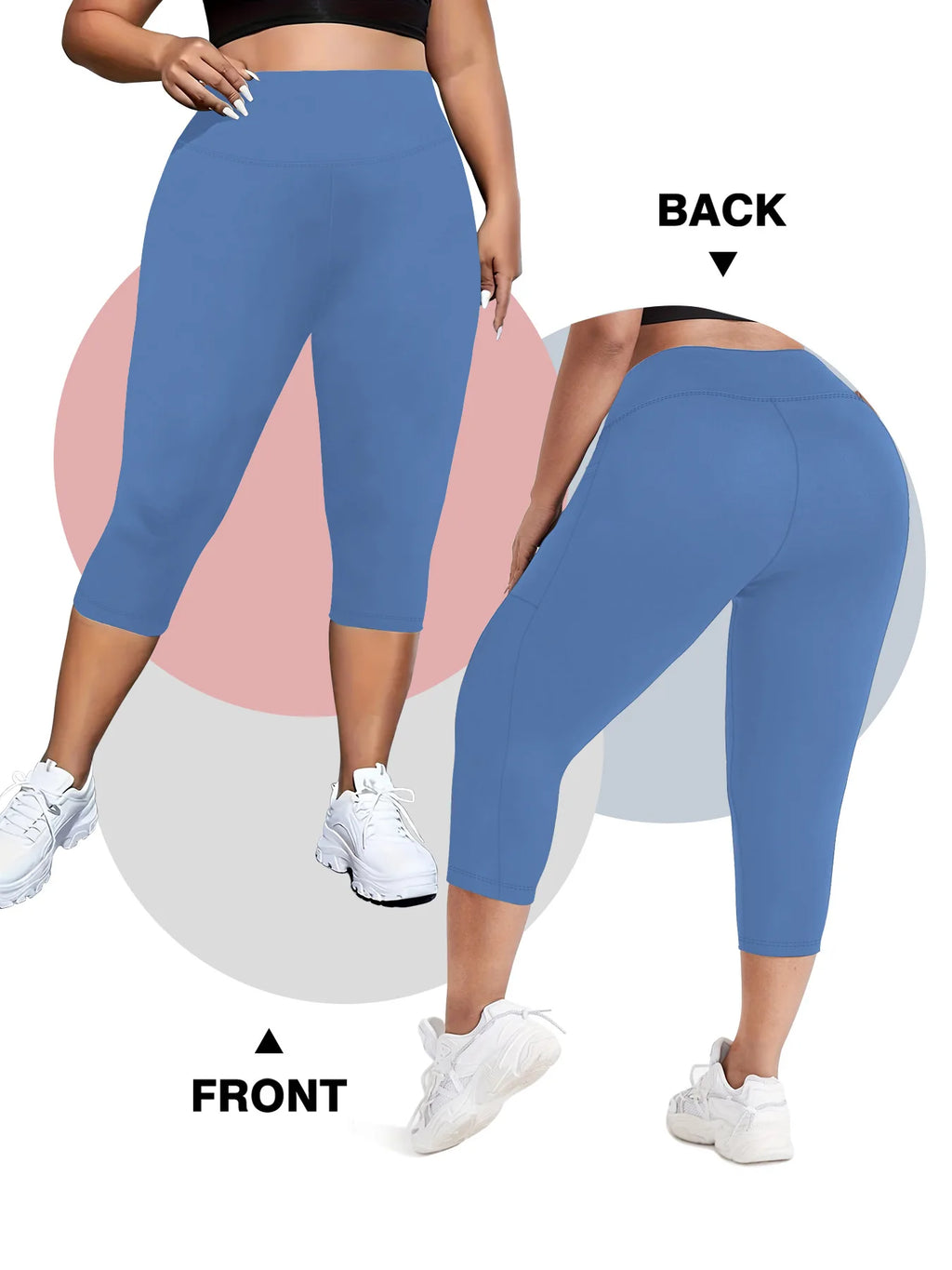 Women's Plus Size High-Waisted Leggings with Side Pockets