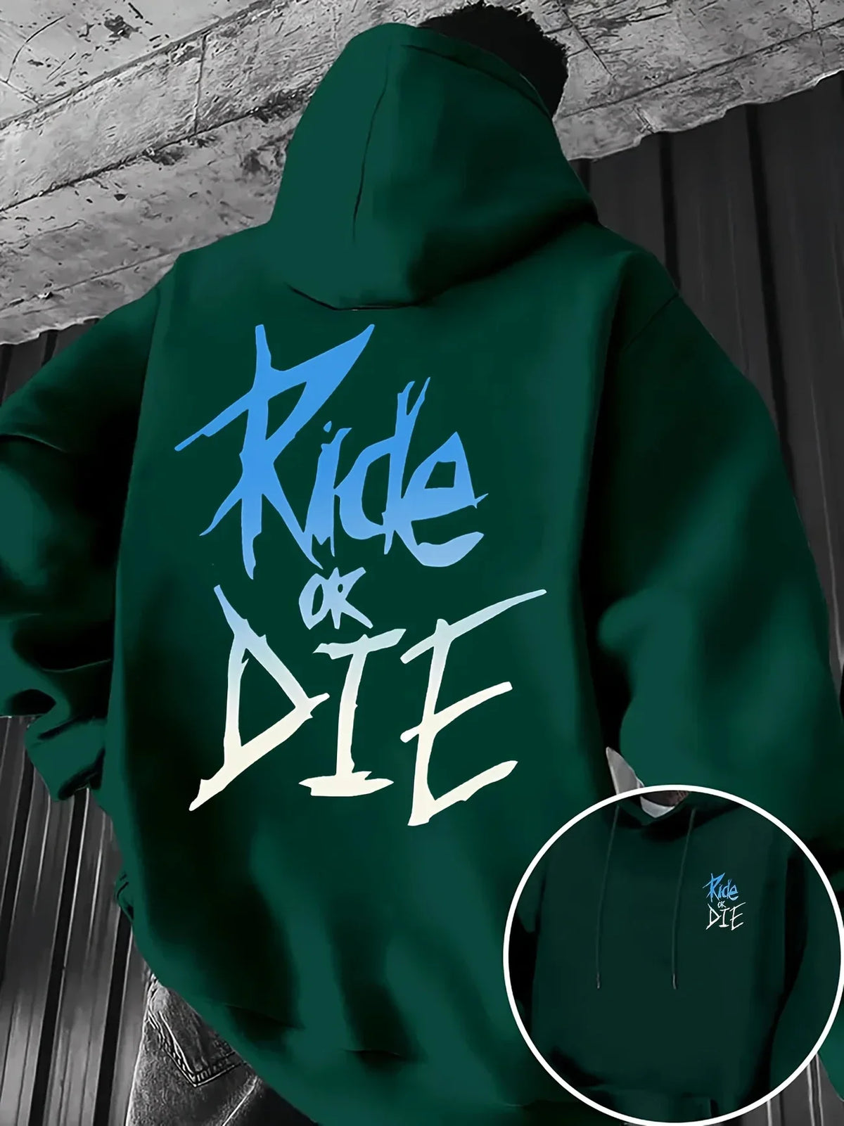 Ride or Die Graffiti Print Hoodie