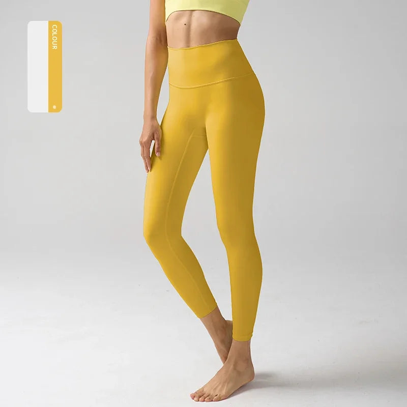 Women High Waist Naked Feeling Leggings