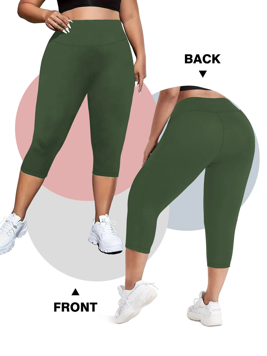 Women's Plus Size High-Waisted Leggings with Side Pockets
