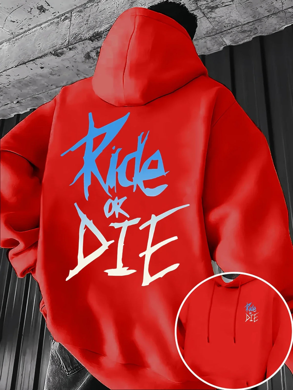 Ride or Die Graffiti Print Hoodie