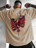 Japanese Devilish Face Print T-shirt